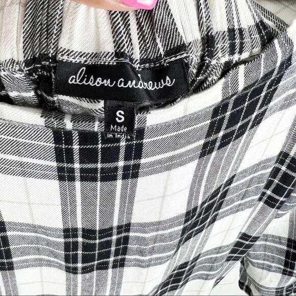 Alison‎ Andrews Off The Shoulder Plaid 3/4 Sleeve Top Size Small - Picture 5 of 13